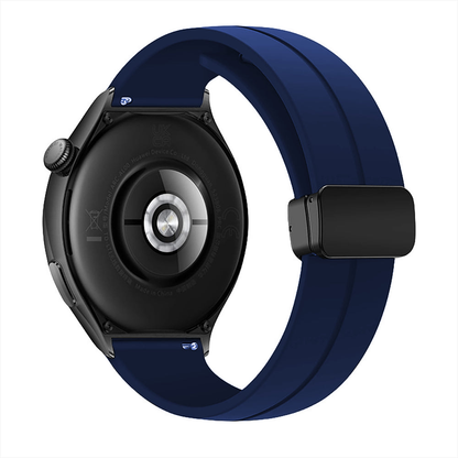 Curea Silicone Metallic Link - Amazfit Active/GTR Mini/Bip3 pro/Bip3/GTS4 Mini/GTS 3/GTS2e/GTS2mini/GTS 2/ pop pro/pop/BIP U/GTR 42mm/GTS/BIP/BIP lite/Bip1S - 20mm - Albastru Inchis