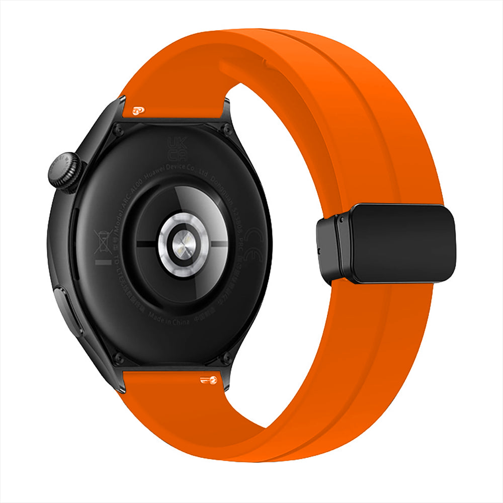 Curea Silicone Metallic Link - Amazfit BIP5/GTR4/GTR3/GTR3 pro/GTR2e/GTR2/3 stratoS/GTR 47mm - 22mm - Portocaliu