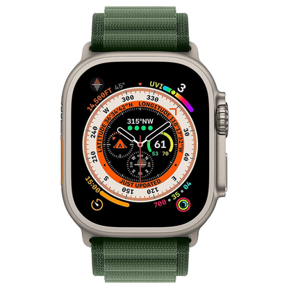 Curea Alpine Adventure - Apple Watch 1/2/3/4/5/6/7/8/9/10/11/SE/SE2/SE3/Ultra 1/Ultra 2/Ultra 3 - 42/44/45/46/49 MM - Verde Inchis