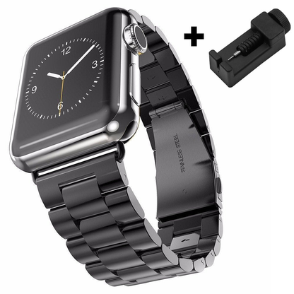 Curea Metallic Link - Apple Watch 1/2/3/4/5/6/7/8/9/10/11/SE/SE2/SE3/Ultra 1/Ultra 2/Ultra 3 - 42/44/45/46/49 MM - Negru