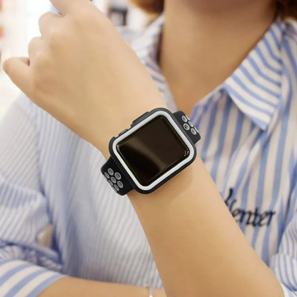 Carcasa Rugged - Apple Watch 1/2/3 - 38MM - Negru/Alb