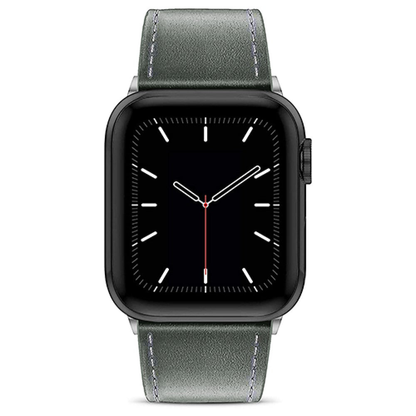 Curea Leather Heritage - Apple Watch 1/2/3/4/5/6/7/8/9/10/11/SE/SE2/SE3 - 38/40/41/42 MM - Gri/Alb