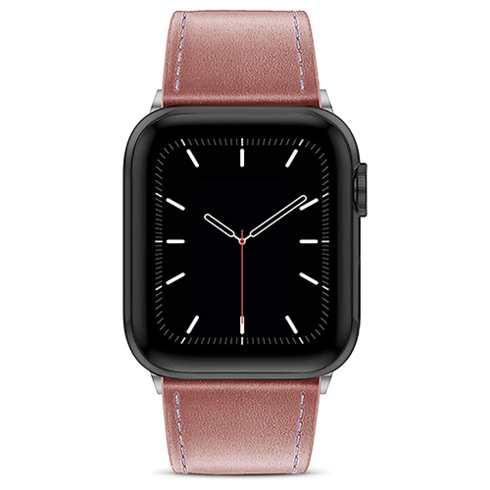 Curea Leather Heritage - Apple Watch 1/2/3/4/5/6/7/8/9/10/11/SE/SE2/SE3/Ultra 1/Ultra 2/Ultra 3 - 42/44/45/46/49 MM - Roz/Alb