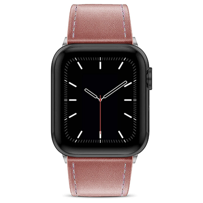 Curea Leather Heritage - Apple Watch 1/2/3/4/5/6/7/8/9/10/11/SE/SE2/SE3/Ultra 1/Ultra 2/Ultra 3 - 42/44/45/46/49 MM - Roz/Alb