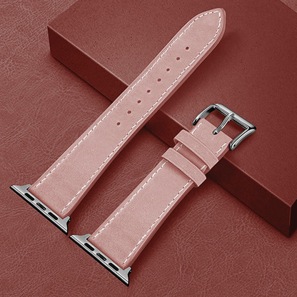 Curea Leather Heritage - Apple Watch 1/2/3/4/5/6/7/8/9/10/11/SE/SE2/SE3/Ultra 1/Ultra 2/Ultra 3 - 42/44/45/46/49 MM - Roz/Alb