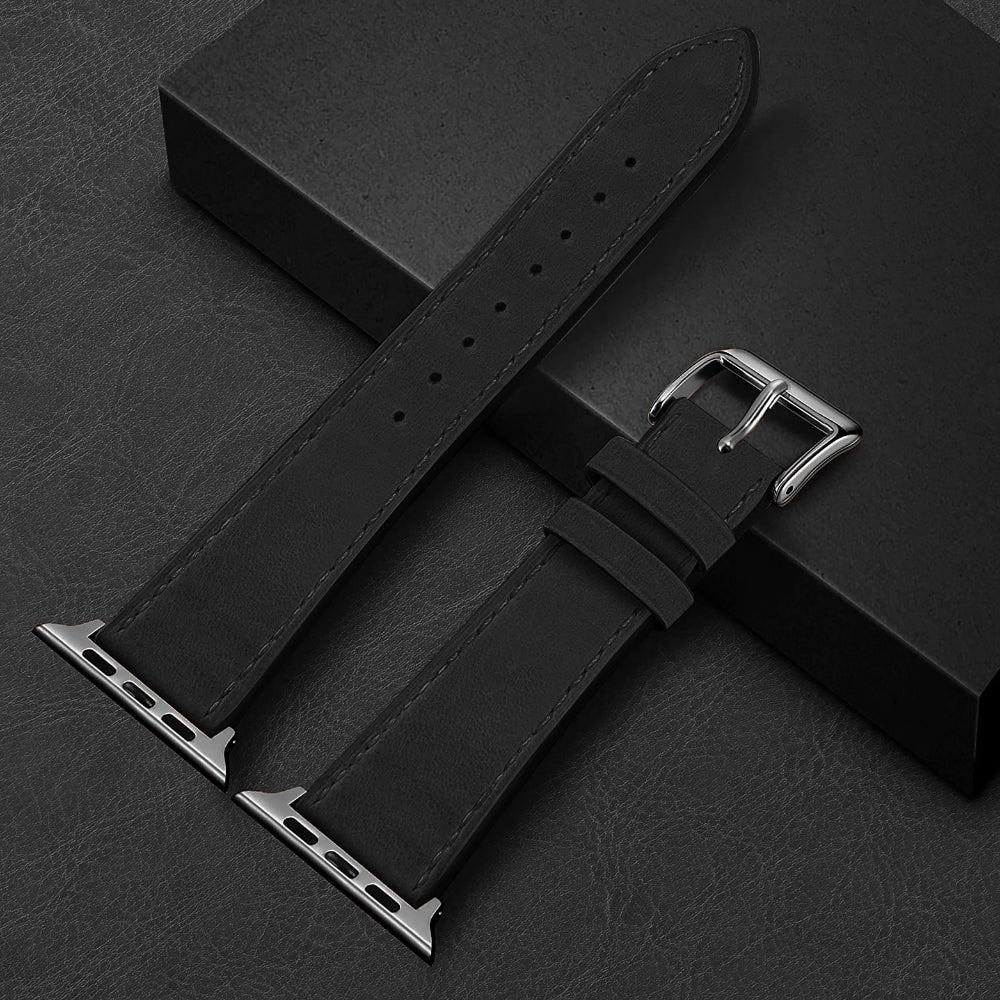 Curea Leather Heritage - Apple Watch 1/2/3/4/5/6/7/8/9/10/11/SE/SE2/SE3 - 38/40/41/42 MM - Negru