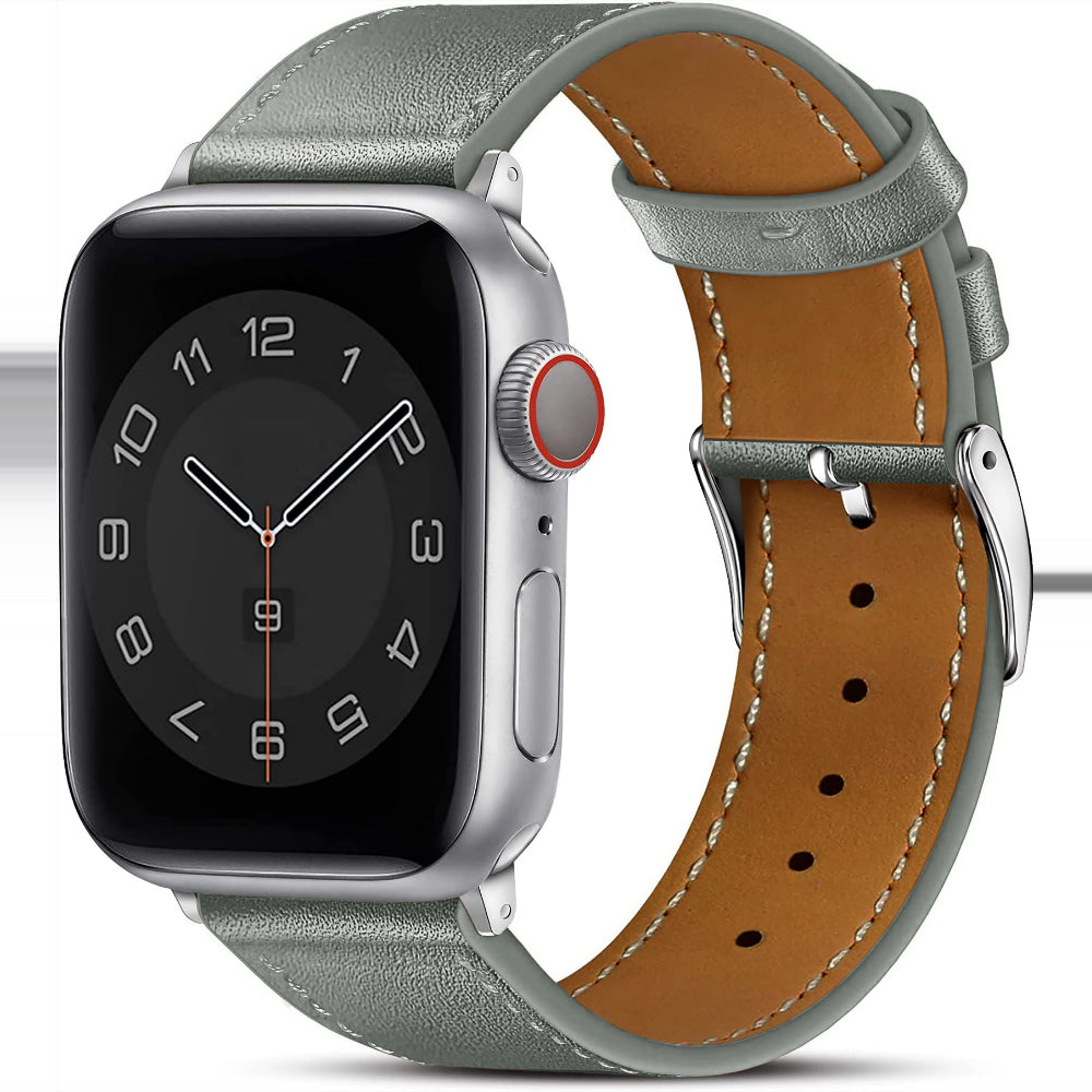 Curea Leather Heritage - Apple Watch 1/2/3/4/5/6/7/8/9/10/11/SE/SE2/SE3 - 38/40/41/42 MM - Gri