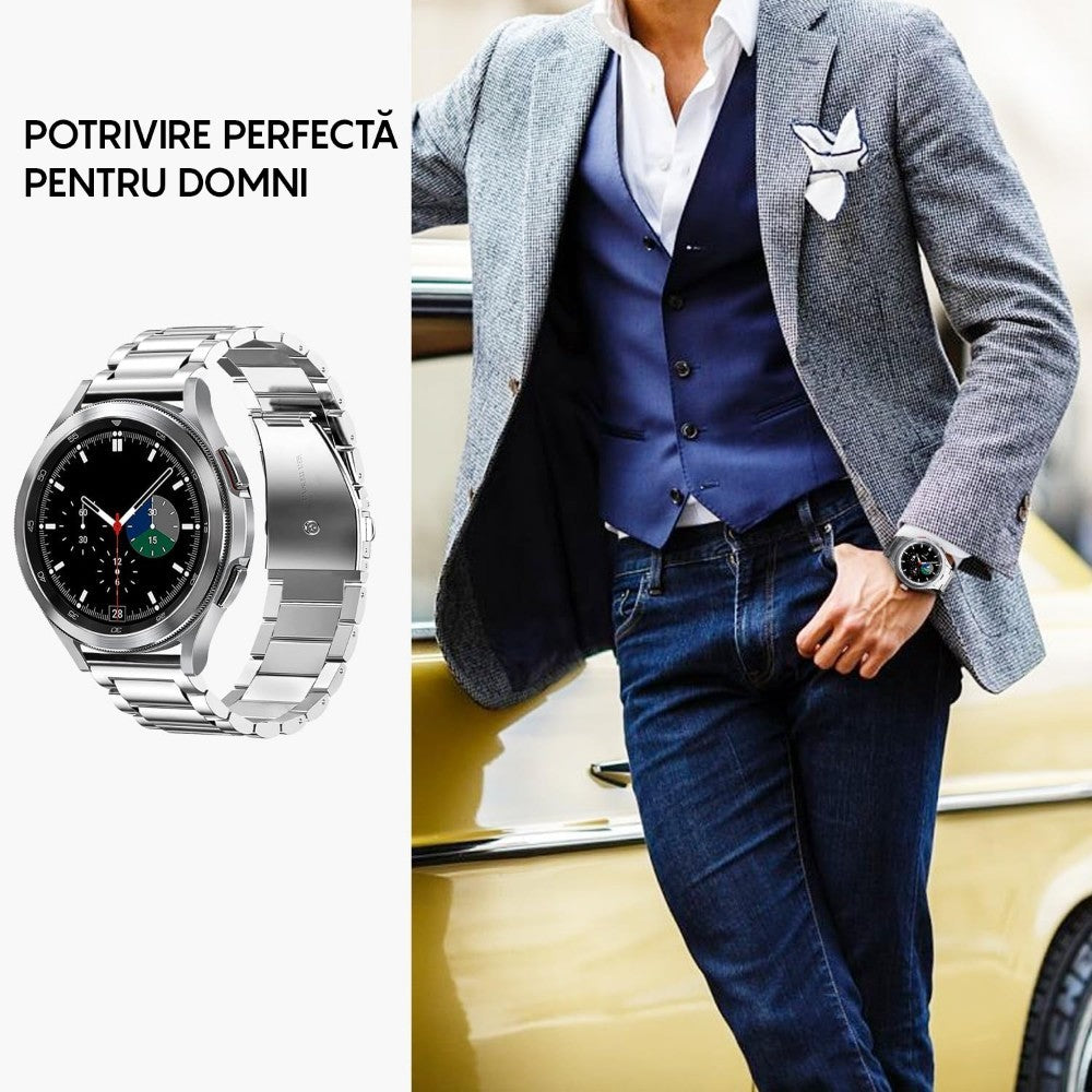 Curea Metallic Link - Honor Watch GS4/GS3/GS3i/4 pro/GS pro/Magicwatch2 46mm/Magicwatch1/watch Dream - 22mm - Silver