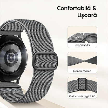 Curea Braided Classic - Honor Watch GS4/GS3/GS3i/4 pro/GS pro/Magicwatch2 46mm/Magicwatch1/watch Dream - 22mm - Gri