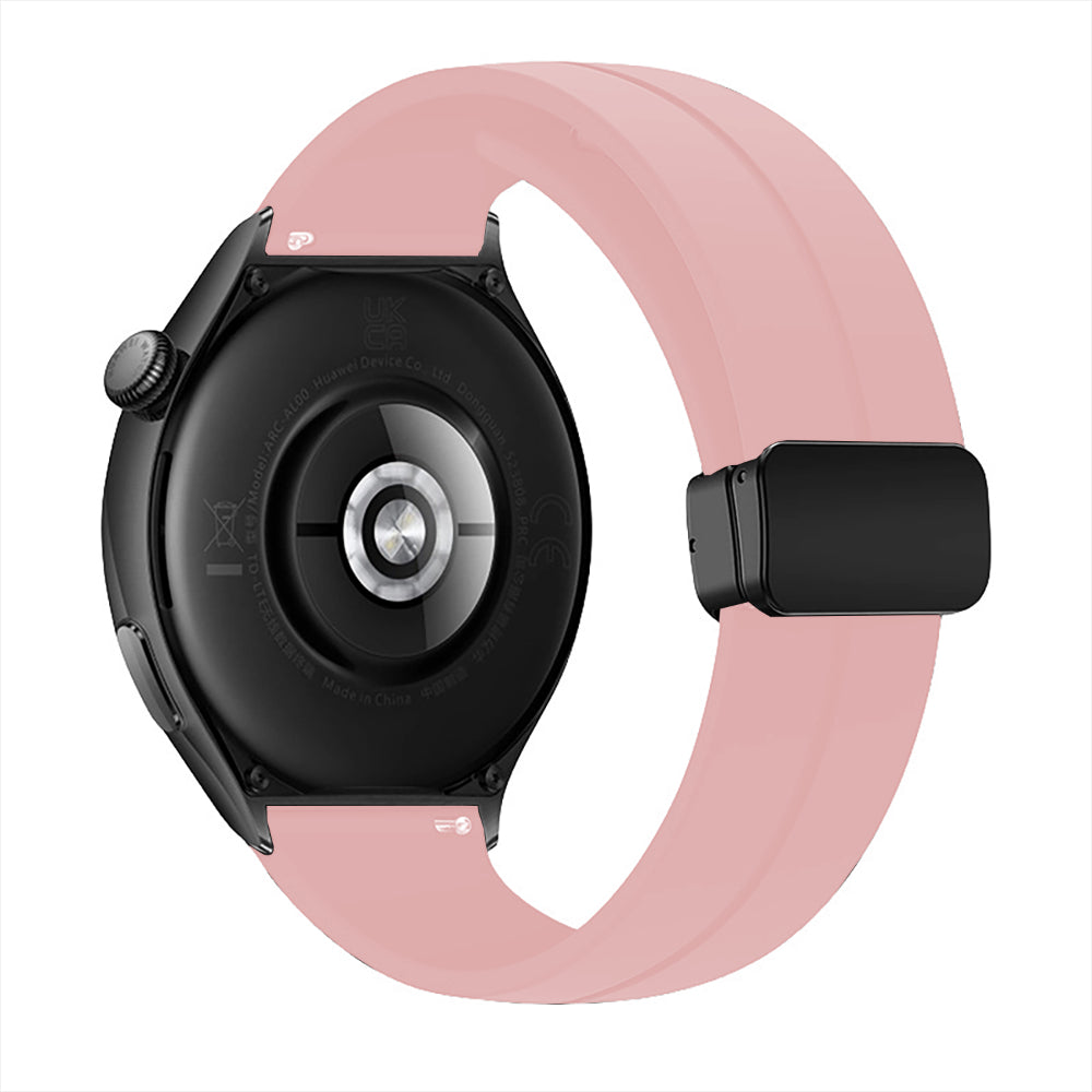 Curea Silicone Metallic Link - Huawei Watch GT4 46mm/4/4pro/Ultimate/GT3 SE/Buds/3 pro new/GT3 Pro 46mm/GT Runner/GT3/3/3pro/GT2 pro/GT2e/GT 42mm/GT2 46mm - 22mm - Pink Sand