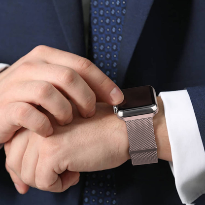 Curea Milanese Duo - Apple Watch 1/2/3/4/5/6/7/8/9/10/11/SE/SE2/SE3/Ultra 1/Ultra 2/Ultra 3 - 42/44/45/46/49 MM - Rose Pink