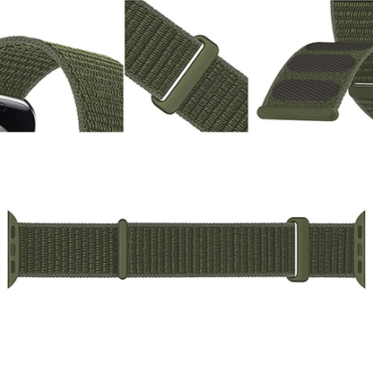 Curea Nylon Sport - Apple Watch 1/2/3/4/5/6/7/8/9/10/11/SE/SE2/SE3 - 38/40/41/42 MM - Army Green