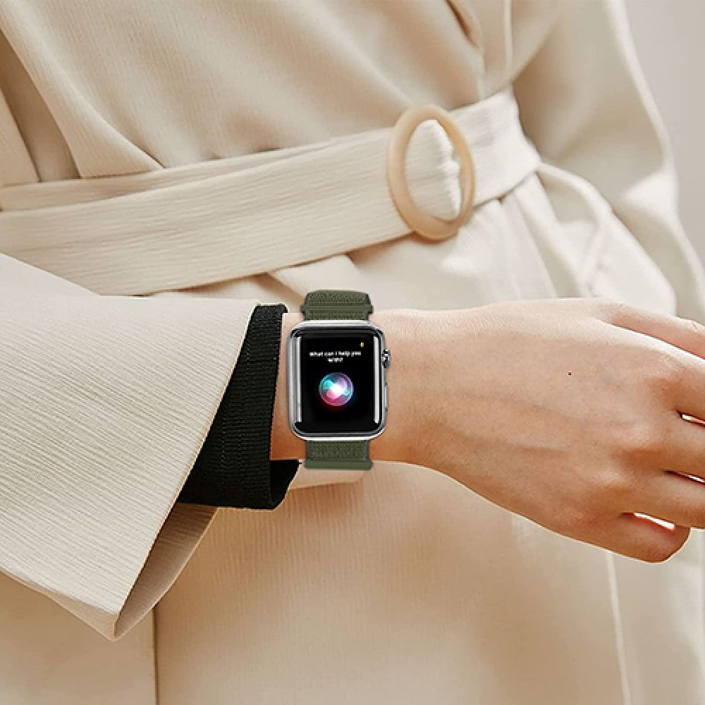 Curea Nylon Sport - Apple Watch 1/2/3/4/5/6/7/8/9/10/11/SE/SE2/SE3 - 38/40/41/42 MM - Army Green