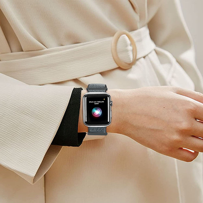 Curea Nylon Sport - Apple Watch 1/2/3/4/5/6/7/8/9/10/11/SE/SE2/SE3 - 38/40/41/42 MM - Ash Gray