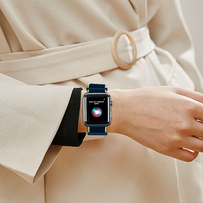 Curea Nylon Sport - Apple Watch 1/2/3/4/5/6/7/8/9/10/11/SE/SE2/SE3/Ultra 1/Ultra 2/Ultra 3 - 42/44/45/46/49 MM - Blue Lime