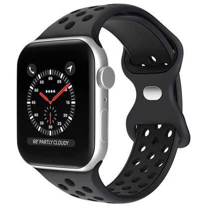 Curea Silicone Flex Loop - Apple Watch 1/2/3/4/5/6/7/8/9/10/11/SE/SE2/SE3 - 38/40/41/42 MM - Black