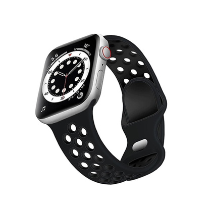 Curea Silicone Flex Loop - Apple Watch 1/2/3/4/5/6/7/8/9/10/11/SE/SE2/SE3 - 38/40/41/42 MM - Black