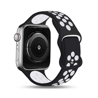 Curea Silicone Flex Loop - Apple Watch 1/2/3/4/5/6/7/8/9/10/11/SE/SE2/SE3 - 38/40/41/42 MM - Black/White