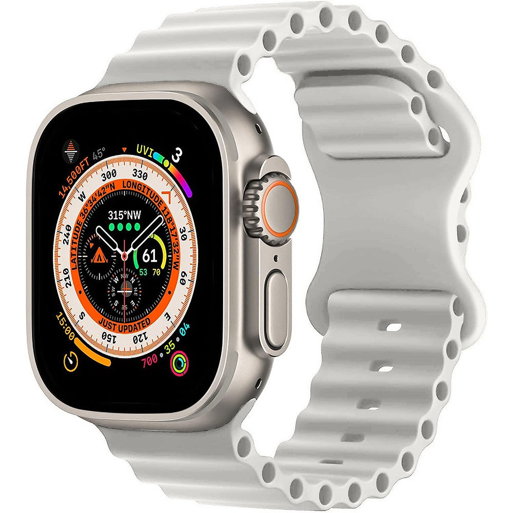 Curea Ocean Explorer - Apple Watch 1/2/3/4/5/6/7/8/9/10/11/SE/SE2/SE3 - 38/40/41/42 MM - Alb