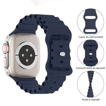 Curea Ocean Explorer - Apple Watch 1/2/3/4/5/6/7/8/9/10/11/SE/SE2/SE3 - 38/40/41/42 MM - Midnight Blue