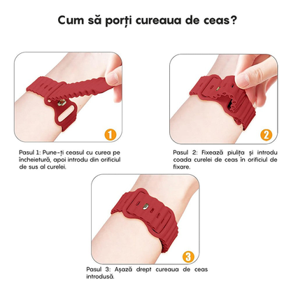 Curea Ocean Explorer - Apple Watch 1/2/3/4/5/6/7/8/9/10/11/SE/SE2/SE3 - 38/40/41/42 MM - Rosu