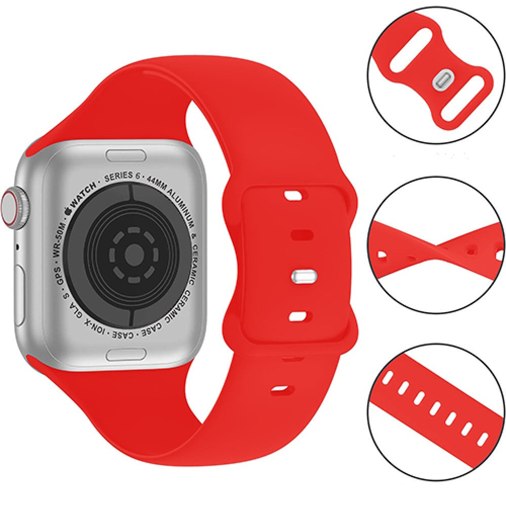 Curea Silicone Flex Loop - Apple Watch 1/2/3/4/5/6/7/8/9/10/11/SE/SE2/SE3 - 38/40/41/42 MM - Red