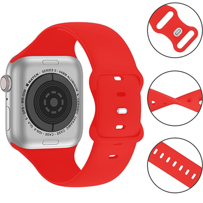 Curea Silicone Flex Loop - Apple Watch 1/2/3/4/5/6/7/8/9/10/11/SE/SE2/SE3 - 38/40/41/42 MM - Red