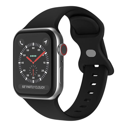 Curea Silicone Aero Loop - Apple Watch 1/2/3/4/5/6/7/8/9/10/11/SE/SE2/SE3 - 38/40/41/42 MM - Black