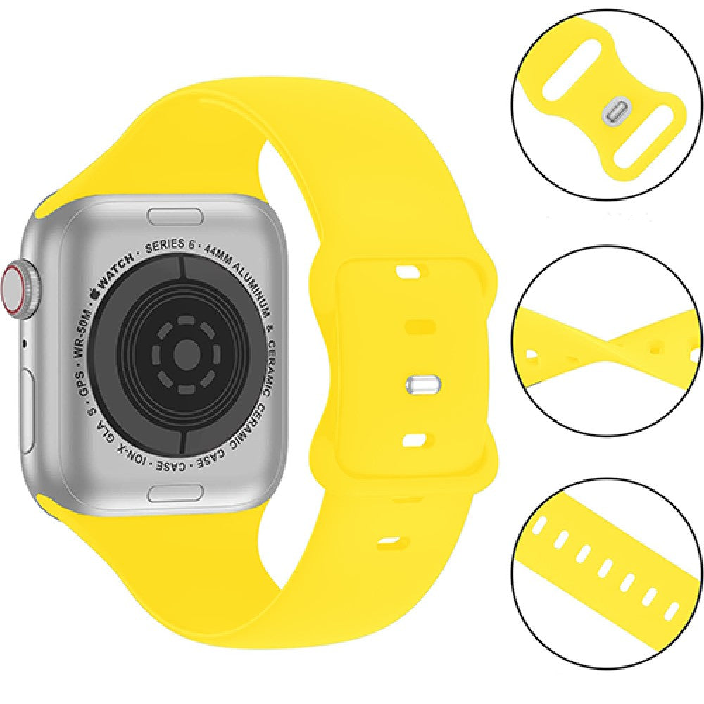 Curea Silicone Flex Loop - Apple Watch 1/2/3/4/5/6/7/8/9/10/11/SE/SE2/SE3 - 38/40/41/42 MM - Yellow