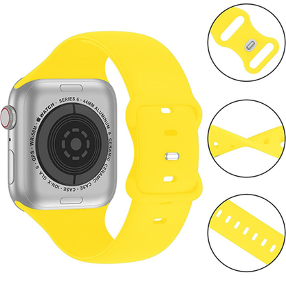 Curea Silicone Flex Loop - Apple Watch 1/2/3/4/5/6/7/8/9/10/11/SE/SE2/SE3 - 38/40/41/42 MM - Yellow