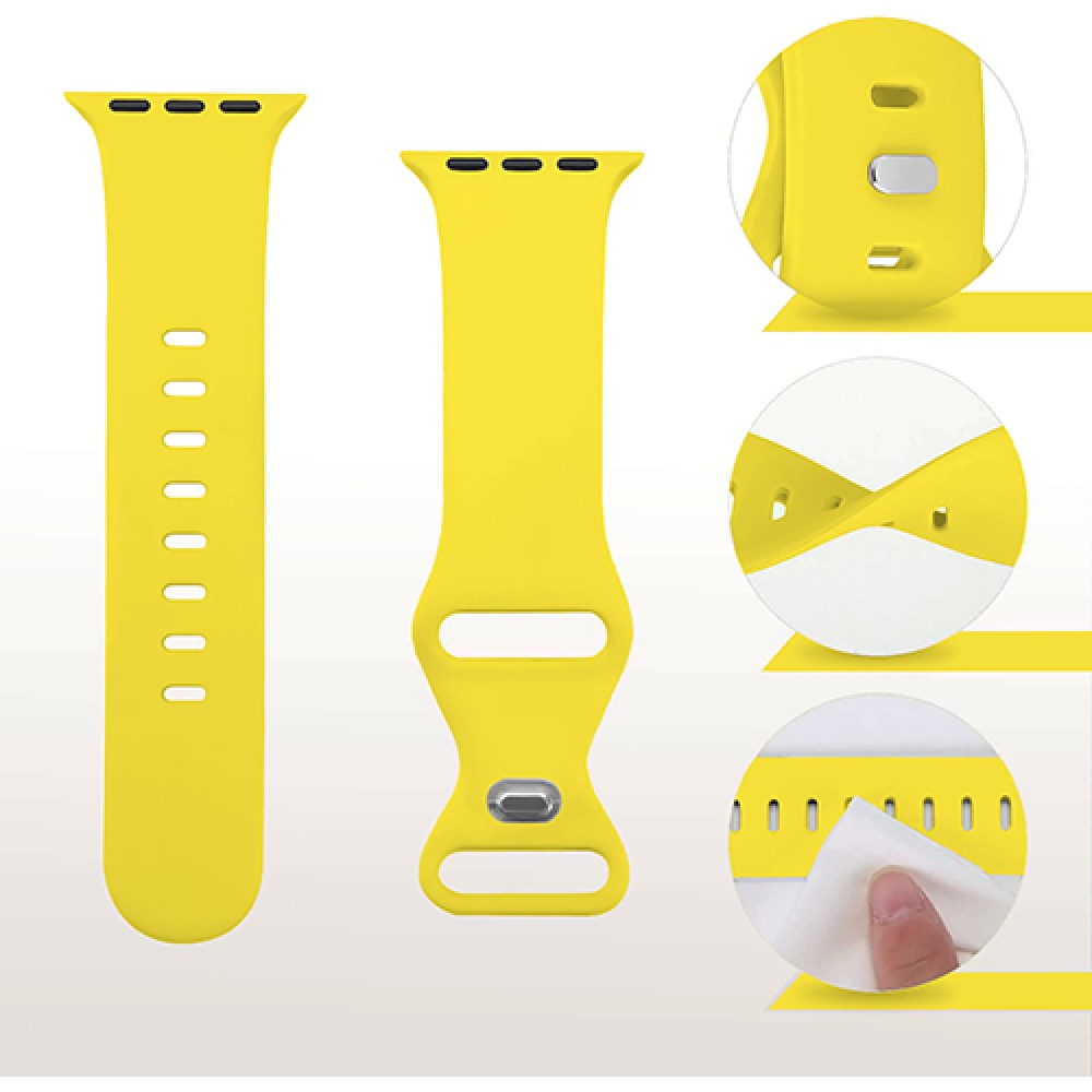 Curea Silicone Flex Loop - Apple Watch 1/2/3/4/5/6/7/8/9/10/11/SE/SE2/SE3 - 38/40/41/42 MM - Yellow