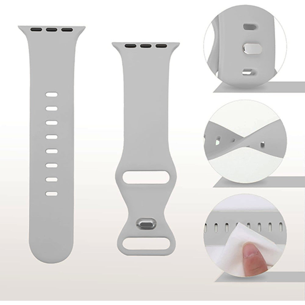 Curea Silicone Flex Loop - Apple Watch 1/2/3/4/5/6/7/8/9/10/11/SE/SE2/SE3 - 38/40/41/42 MM - Gray