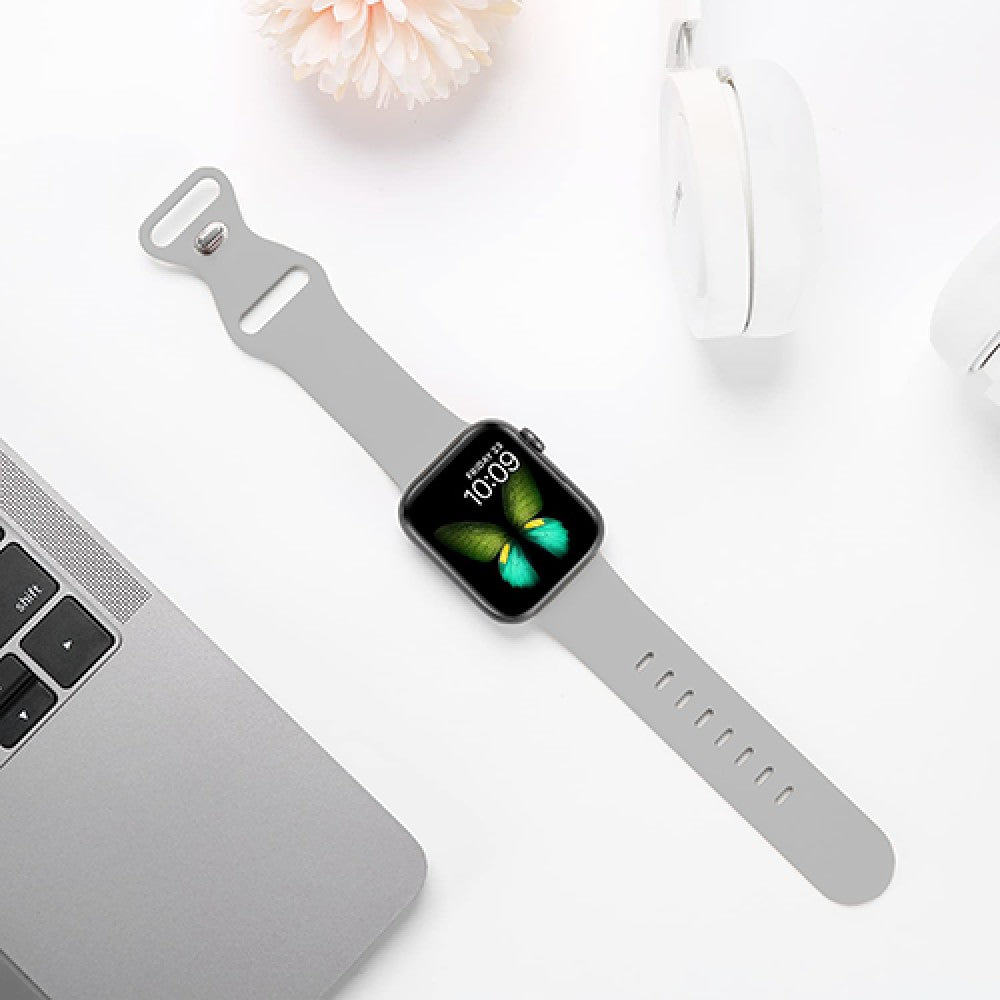 Curea Silicone Flex Loop - Apple Watch 1/2/3/4/5/6/7/8/9/10/11/SE/SE2/SE3 - 38/40/41/42 MM - Gray