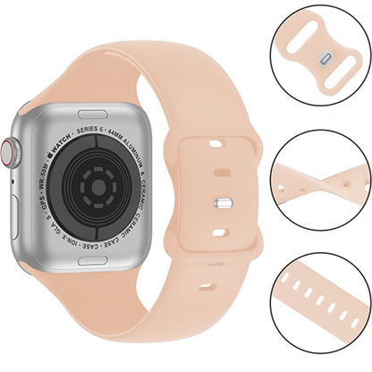 Curea Silicone Flex Loop - Apple Watch 1/2/3/4/5/6/7/8/9/10/11/SE/SE2/SE3 - 38/40/41/42 MM - Pink Sand