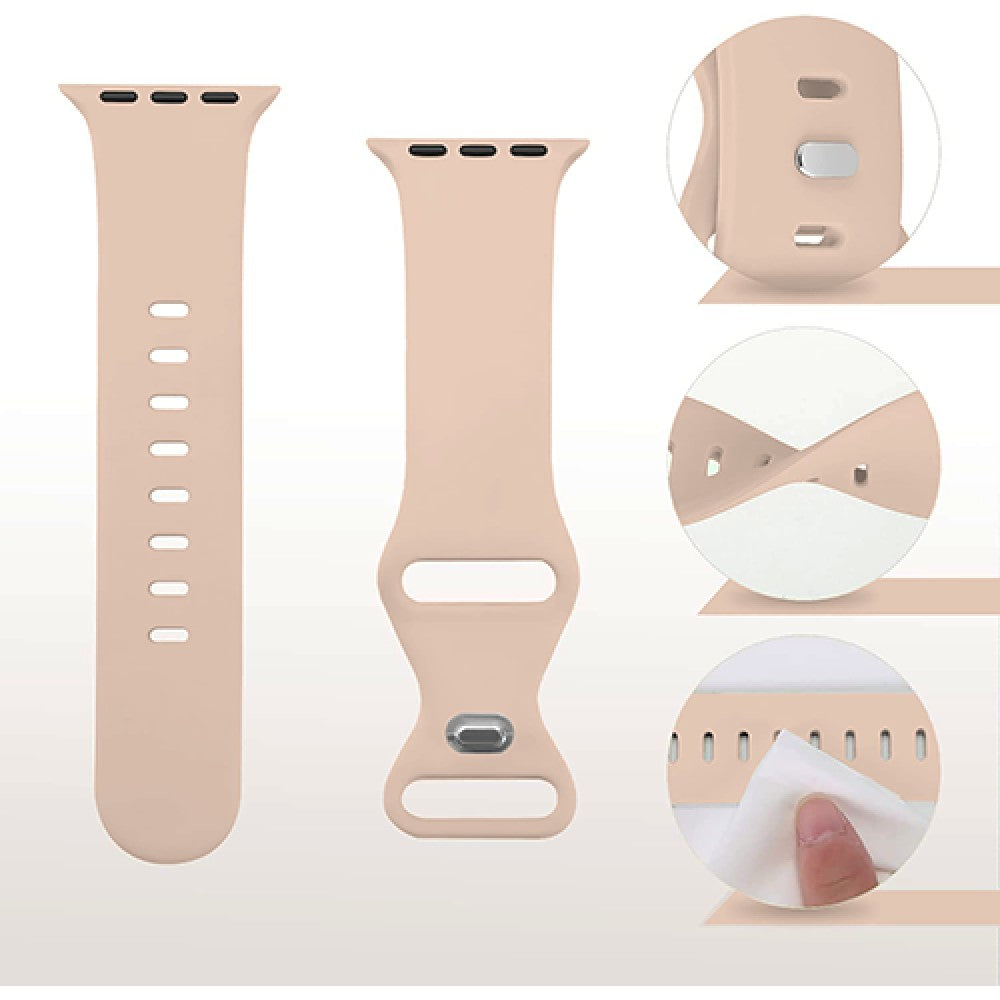Curea Silicone Flex Loop - Apple Watch 1/2/3/4/5/6/7/8/9/10/11/SE/SE2/SE3 - 38/40/41/42 MM - Pink Sand