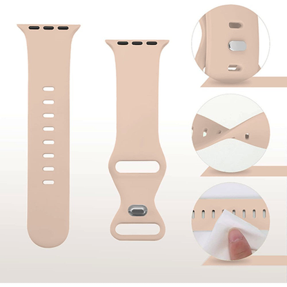 Curea Silicone Flex Loop - Apple Watch 1/2/3/4/5/6/7/8/9/10/11/SE/SE2/SE3 - 38/40/41/42 MM - Pink Sand