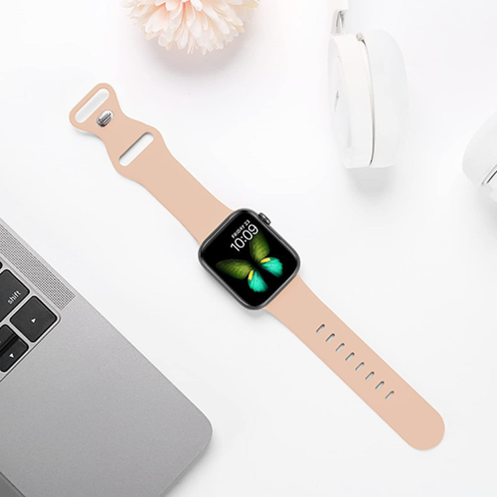 Curea Silicone Flex Loop - Apple Watch 1/2/3/4/5/6/7/8/9/10/11/SE/SE2/SE3 - 38/40/41/42 MM - Pink Sand
