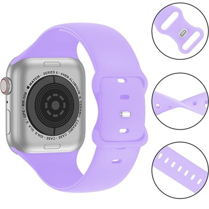 Curea Silicone Flex Loop - Apple Watch 1/2/3/4/5/6/7/8/9/10/11/SE/SE2/SE3/Ultra 1/Ultra 2/Ultra 3 - 42/44/45/46/49 MM - Lillac