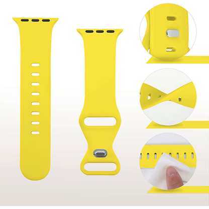 Curea Silicone Flex Loop - Apple Watch 1/2/3/4/5/6/7/8/9/10/11/SE/SE2/SE3/Ultra 1/Ultra 2/Ultra 3 - 42/44/45/46/49 MM - Yellow