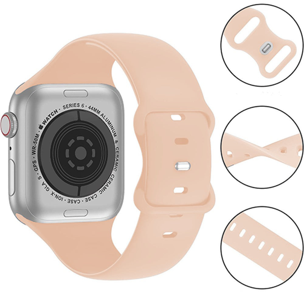 Curea Silicone Flex Loop - Apple Watch 1/2/3/4/5/6/7/8/9/10/11/SE/SE2/SE3/Ultra 1/Ultra 2/Ultra 3 - 42/44/45/46/49 MM - Pink Sand
