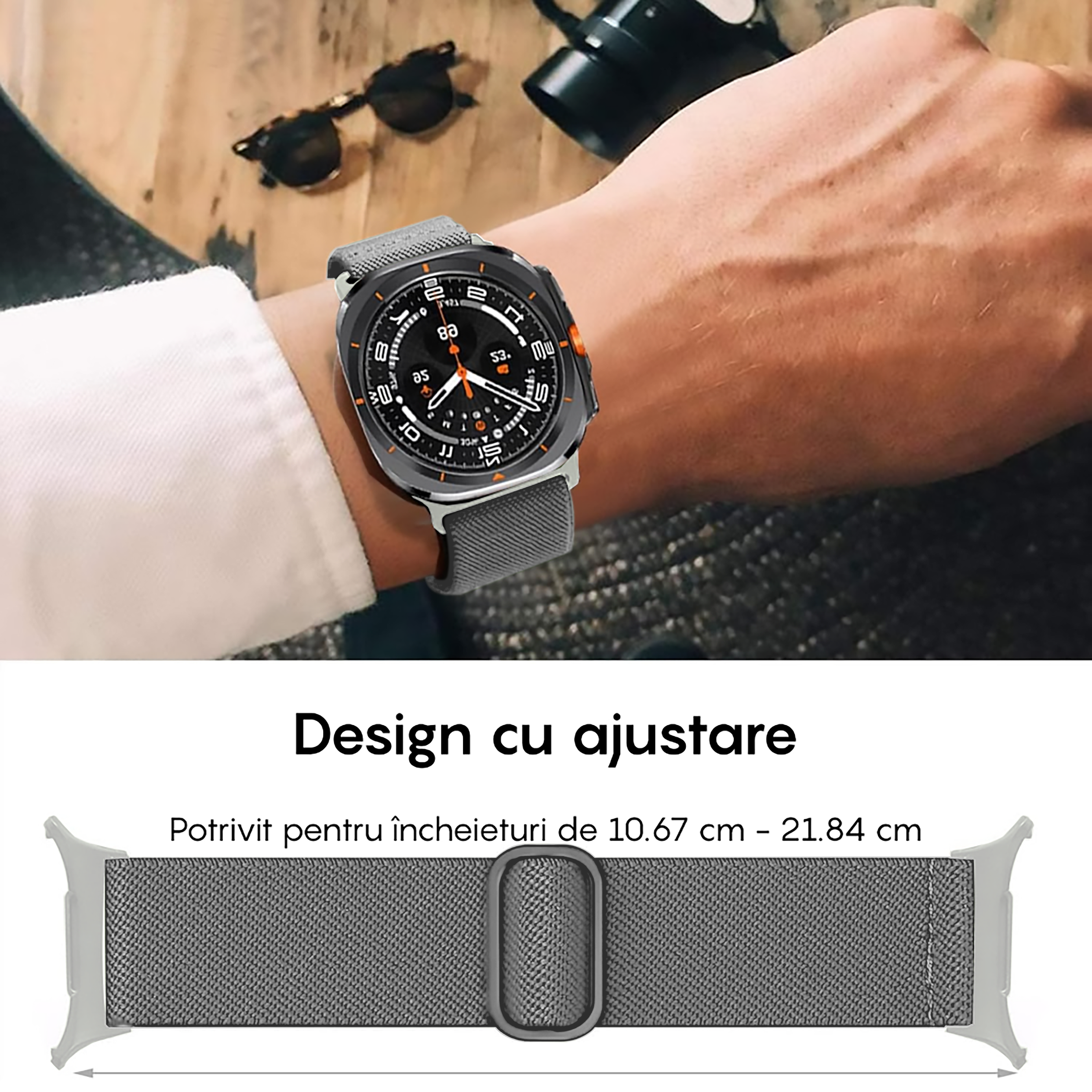 Curea Braided Classic - Samsung Galaxy Watch Ultra - Gri