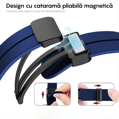 Curea Silicone Metallic Link - Samsung Galaxy Watch Ultra - Albastru