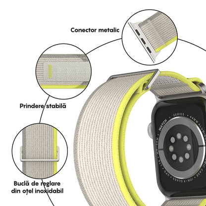Curea Trail Scout - Apple Watch 1/2/3/4/5/6/7/8/9/10/11/SE/SE2/SE3 - 38/40/41/42 MM - Bej