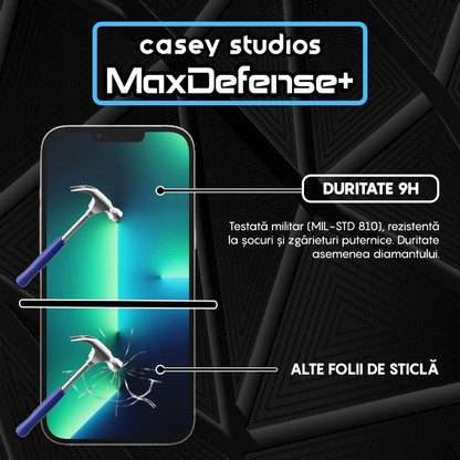 Folie Sticla MaxDefense+ - iPhone 13 Pro Max - Negru