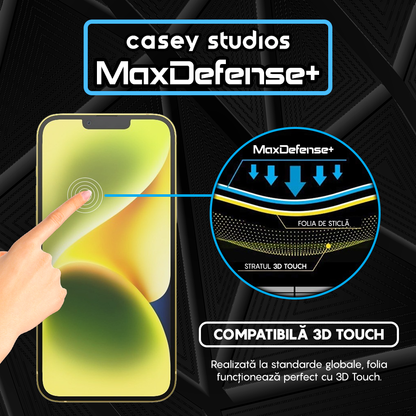 Folie Sticla MaxDefense+ - iPhone 14 Plus - Negru