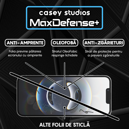 Folie Sticla MaxDefense+ - iPhone 16e - Negru