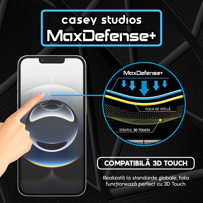 Folie Sticla MaxDefense+ - iPhone 16e - Negru