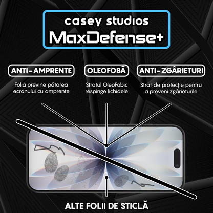Folie Sticla MaxDefense+ - iPhone 17 - Negru