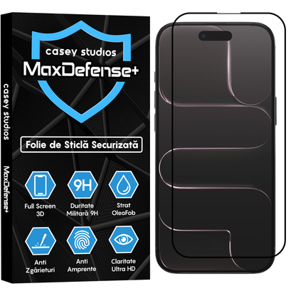 Folie Sticla MaxDefense+ - iPhone 17 Air - Negru