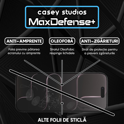 Folie Sticla MaxDefense+ - iPhone 17 Air - Negru